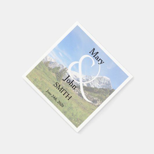 Romantische Schweiz Hochzeit Serviette (Ecke)