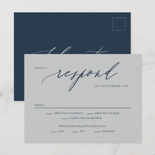 Romantische Script-bearbeitbare UAWG-Antwortkarte Postkarte (Vorne/Hinten)