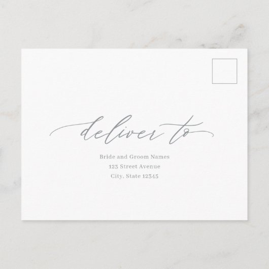 Romantische Script-bearbeitbare UAWG-Antwortkarte Postkarte (Rückseite)