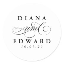 Romantische Script-Braut und Groomname Hochzeit