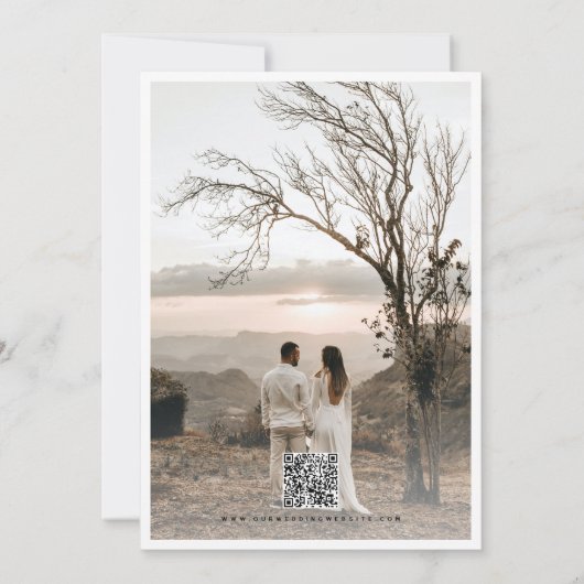 Romantische Script Calligrafy Add Foto Wedding Ger Save The Date (Rückseite)