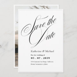 Romantische Script Calligrafy Add Foto Wedding Ger Save The Date