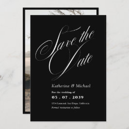 Romantische Script Calligrafy Add Foto Wedding Ger Save The Date