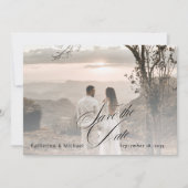 Romantische Script Calligrafy Add Foto Wedding Ger Save The Date (Vorderseite)