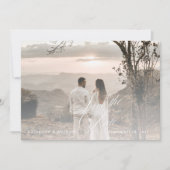 Romantische Script Calligrafy Add Foto Wedding Save The Date (Vorderseite)