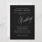 Romantische Script Calligraphy&Details QRcode Wedd Einladung (Vorderseite)