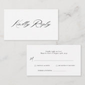 Romantische Script Calligraphy QR Code Wedding RSV Begleitkarte (Vorne/Hinten)