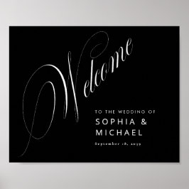 Romantische Script Calligraphy Wedding Welcome Sig Poster