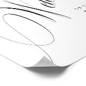 Romantische Script Calligraphy Wedding Welcome Sig Poster (Ecke)