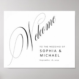 Romantische Script Calligraphy Wedding Welcome Sig Poster