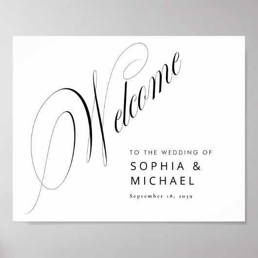 Romantische Script Calligraphy Wedding Welcome Sig Poster (Vorne)