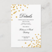 Romantische Script Gold Confetti Hochzeitsdetails Begleitkarte (Vorderseite)