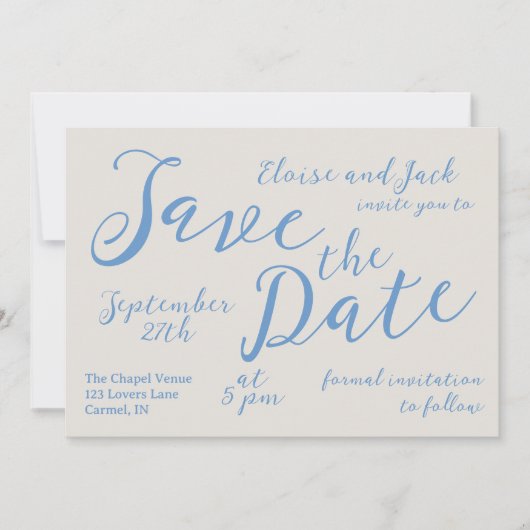 Romantische Script-Hochzeit speichern Sie die Datu Save The Date (Vorderseite)