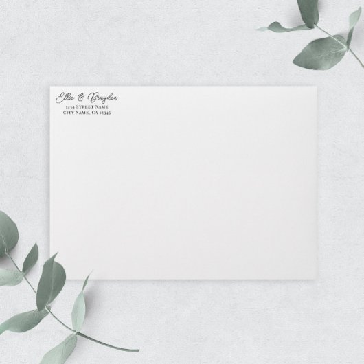 Romantische Script Hochzeitsschrift Rücksendeadres Permastempel