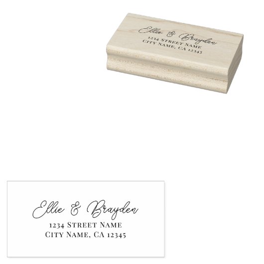 Romantische Script Hochzeitsszitz Rücksendeadresse Gummistempel (Stempel)