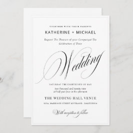 Romantische Script-Kalligrafie Einfache & schicke Einladung