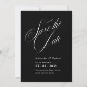 Romantische Script-Kalligrafie QR-Code Hochzeit Save The Date (Vorderseite)