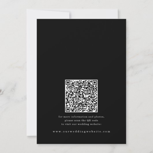 Romantische Script-Kalligrafie QR-Code Hochzeit Save The Date (Rückseite)
