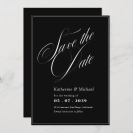 Romantische Script-Kalligrafie QR-Code Hochzeit Save The Date