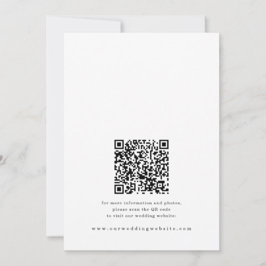 Romantische Script-Kalligrafie QR-Code Hochzeit Save The Date (Rückseite)