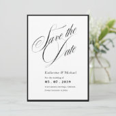 Romantische Script-Kalligrafie QR-Code Hochzeit Save The Date (Stehend Vorderseite)