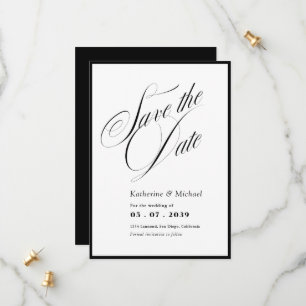 Romantische Script-Kalligrafie QR-Code Hochzeit Save The Date