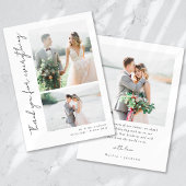 Romantische Script-Multiple-Foto-Hochzeit Dankeskarte