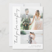 Romantische Script-Multiple-Foto-Hochzeit Dankeskarte (Vorderseite)