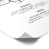 Romantische Script Signature Drinks Hochzeit Bar Poster (Ecke)