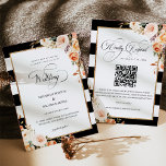 Romantische Script Terracotta Floral QR Code Hochz Einladung<br><div class="desc">Modernes und elegantes Design gedruckt Romantische Drehbuch Herbst Terracotta Floral Schwarz-weiß & Gold Glitzer Frame QR Code Wedding Einladung, die mit Ihrem Text angepasst werden können. Bitte klicken Sie auf den Button "Anpassen" und verwenden Sie unser Designwerkzeug, um diese Vorlage zu ändern. Karo im Grafikdesign-Store für andere Produkte, die diesem...</div>