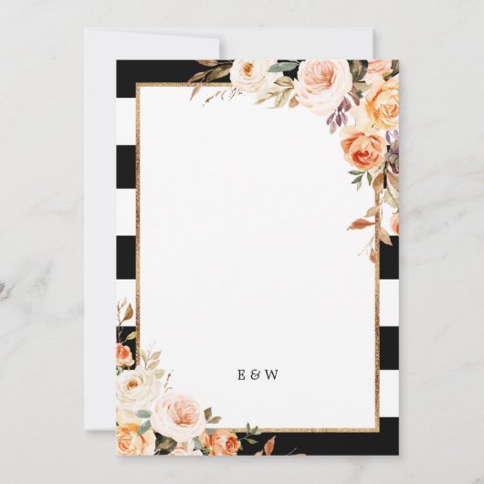 Romantische Script Terracotta Floral Wedding Einladung (Rückseite)