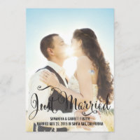 Romantische Script Wedding Announcement - Schwarz