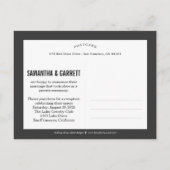 Romantische Script Wedding Announcement - Schwarz Einladungspostkarte (Rückseite)