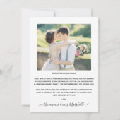 Romantische Script Wedding danke Foto (Rückseite)