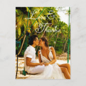 Romantische Script Wedding Danke Postcard Postkarte (Vorderseite)