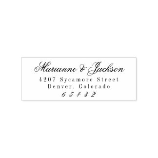 Romantische Script Wedding Rücksendeadresse Briefm Gummistempel