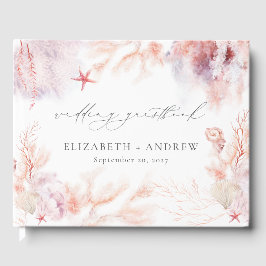 Romantische Seashells Corals Underwater Life Weddi Gästebuch