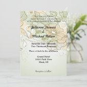 Romantische Seelenhochzeit Grüne Blumenhochzeit Einladung (Stehend Vorderseite)