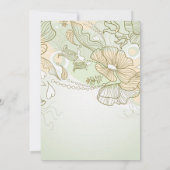 Romantische Seelenhochzeit Grüne Blumenhochzeit Einladung (Rückseite)