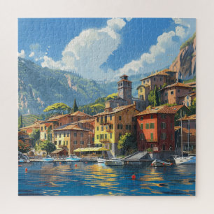 Romantische Seestadt Italienische Stadt Puzzle