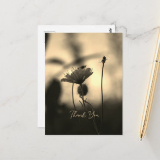 Romantische Sepia-Blume – Botanische Fantasy-Danke Postkarte