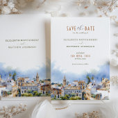 Romantische Sevilla Spanien Zielort Save the Date Einladung