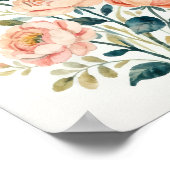 Romantische Shabby-Chic-Blumenkunst Poster (Ecke)