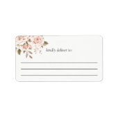 Romantische Shabby Chic Coral Rose Große Schreib-o Adressaufkleber (Vorne)