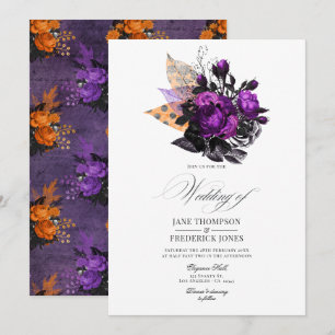 Romantische Shabby-Chic-Gotische Blumenhochzeit Einladung
