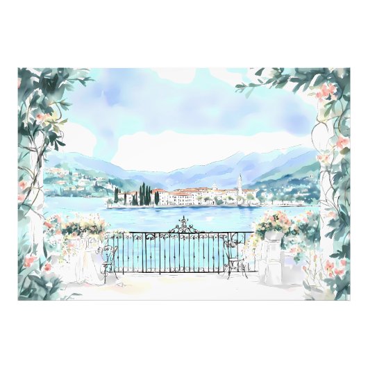 Romantische Sicht auf den Comer See Fotodruck (Vorne)