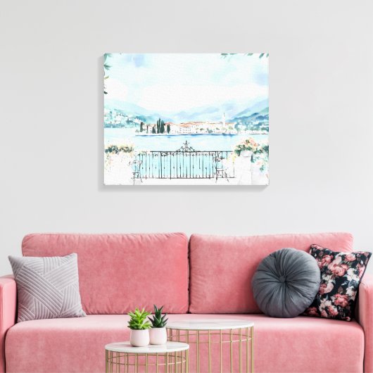 Romantische Sicht auf den Comer See Leinwanddruck (Insitu (Wohnzimmer))