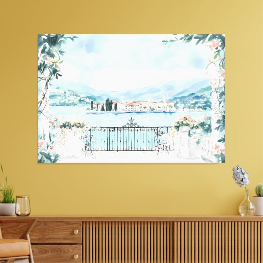 Romantische Sicht auf den Comer See Leinwanddruck (Insitu (Wohnzimmer))