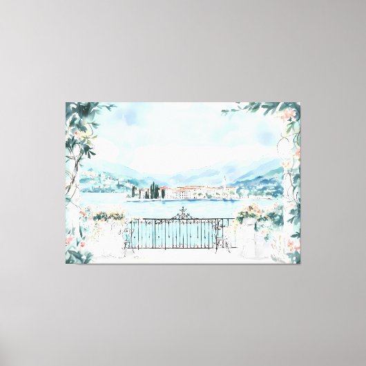 Romantische Sicht auf den Comer See Leinwanddruck (Vorderseite)