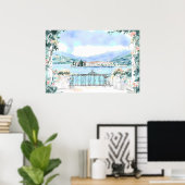 Romantische Sicht auf den Comer See Poster (Heimbüro)